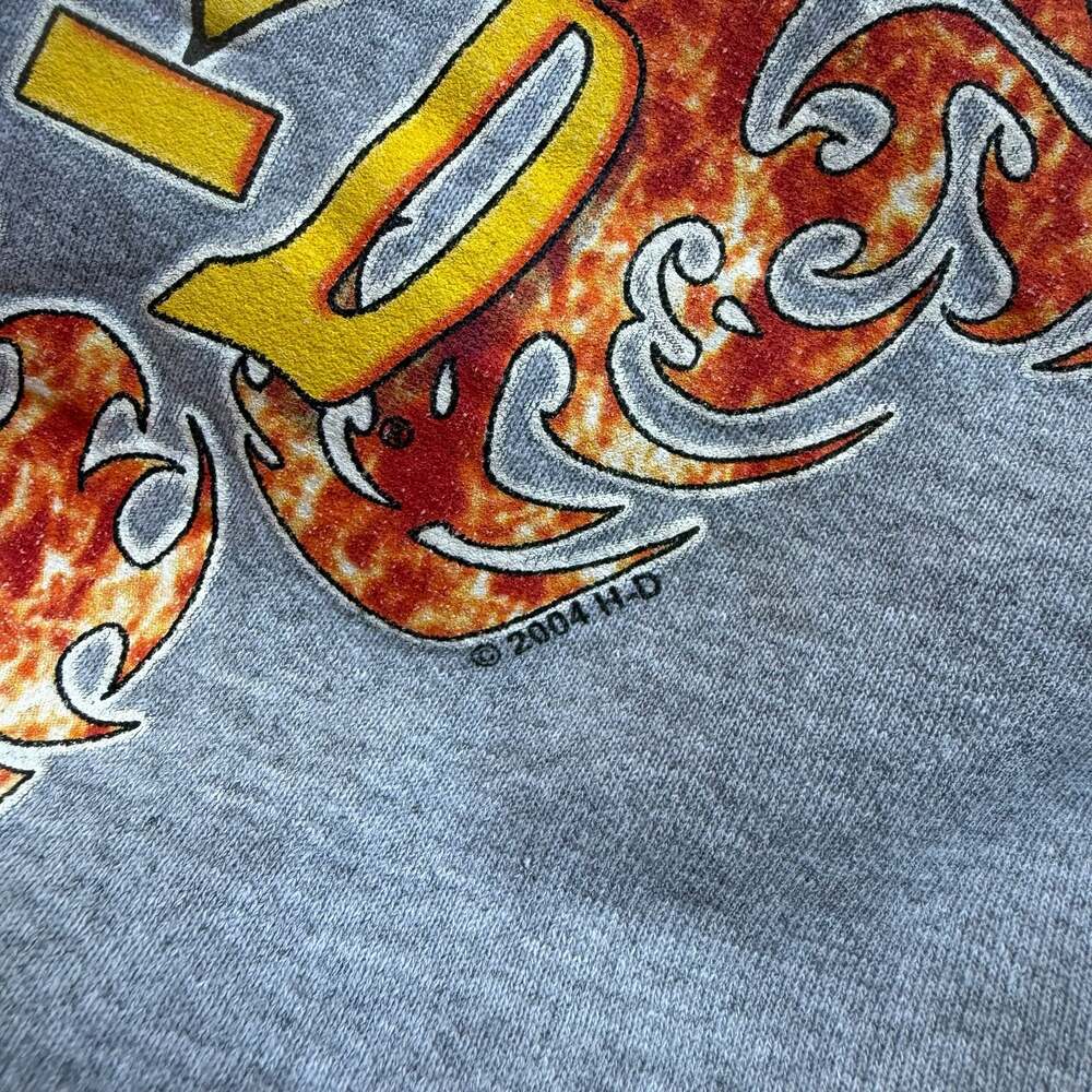 Vintage 2004 Harley-Davidson Flame Phoenix Grey Crewneck Sweatshirt Large - Picture 4 of 8